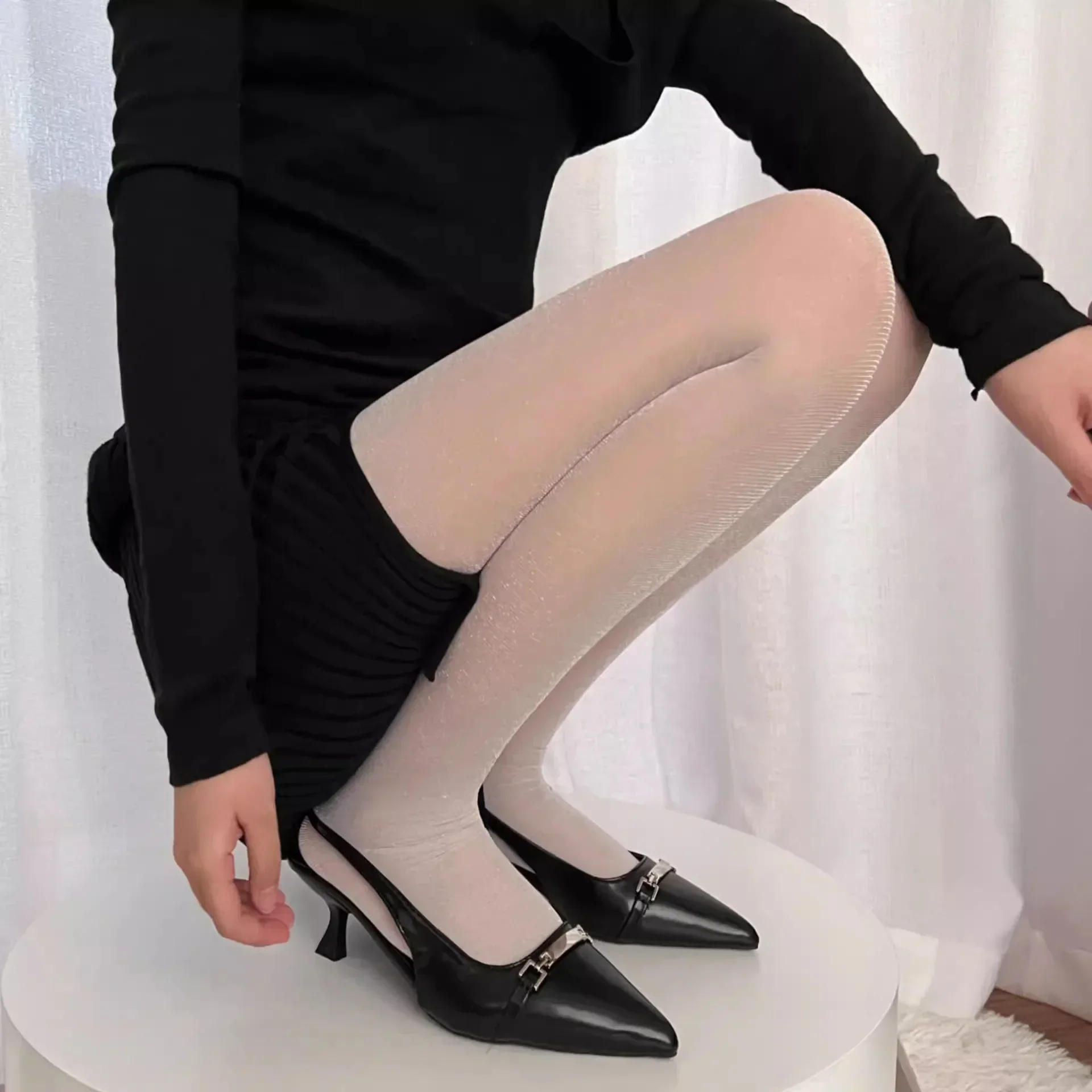 Description Picture 6 of itemFashion Shiny Glitter Thin Seamless Pantyhose Tights Lady Nylon Sexy Pantyhose Stockings Women Sexy High Stockings Summer