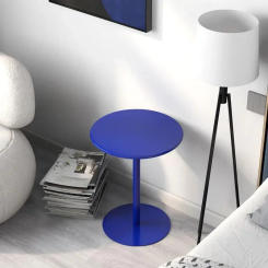 Simple Cream Style Luxury Sofa Side Table Bedroom Bedside Table Round Tables Blue Coffee Tables Tea Table Living Room Furniture