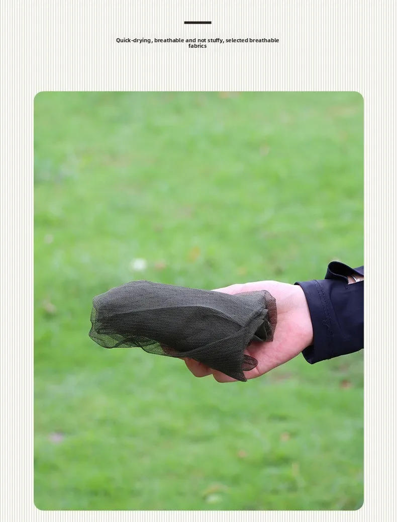 Description Picture 5 of item1PC Outdoor Fishing Sunscreen Insect Hat Mesh Breathable Sun Mask Men and Women Universal Camping Hiking Mosquito Net Head Cover