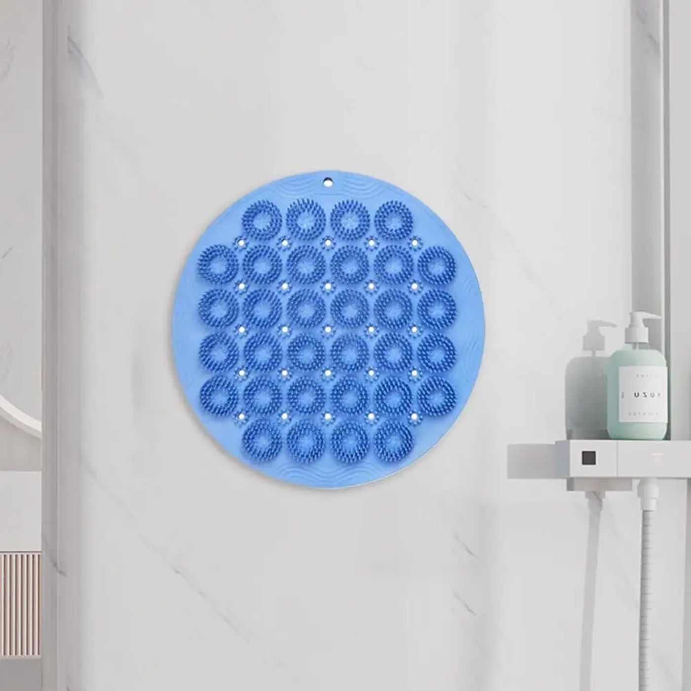 Description Picture 4 of itemExfoliating Shower Foot & Back Scrubber, Massage Pad,Wall Mounted Back Scrubber, Silicone Bath Massage Foot Mat with Suction Cup