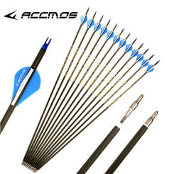 12pcs Pure Carbon Arrow ID 6.2mm 29inch Spine 300 350 400 500 600 700 800 For Bow Shooting Hunting Practice using