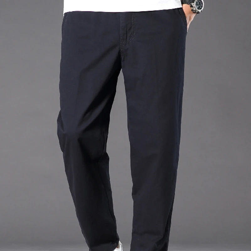 Description Picture 5 of itemCasual Pants for Men, Middle-aged and Elderly Fathers, Spring Solid Color Loose Fitting Straight Tube Work Clothes, Oversized