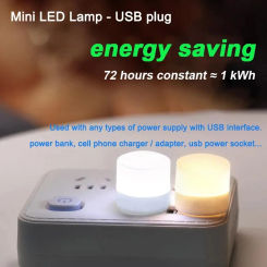 10Pcs USB Plug Lamp Mini LED Night Light Power Bank Charging Book Lights Small Round Reading Eye Protection Lamp Camp Light