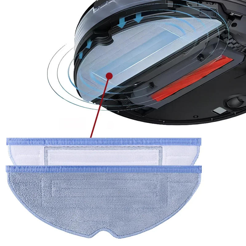Description Picture 6 of itemWashable Reusable Mop Cloth For Roborock T7S/T7S Plus/T8Plus/S7/S7MaxV Ultra/S70 S75/G10/G10S/G10s Pro/G10S PURE Robot Cleaner