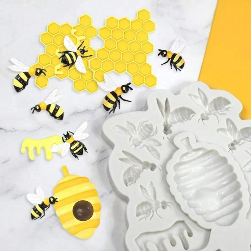 Description Picture 3 of item1PC Bee and Honeycomb Silicone Mold Set Versatile Mould for Fondant Chocolate Cupcake Cookie Decor Sugarcraft Cake Baking Tools