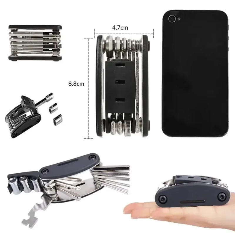 Description Picture 6 of item16 in 1 Portable Bicycle Repair Tools Kit Hex Wrench Nut Tire Screwdriver Motorcycle Bicycle Repair Tools