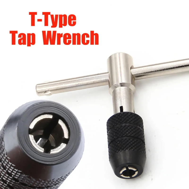 Description Picture 2 of itemAdjustable T-type Ratchet Tap Wrench One-piece Easy T-Tap 3mm to 8mm Hand Tap Wrench Thread Tapping Tool Set M3 To M8
