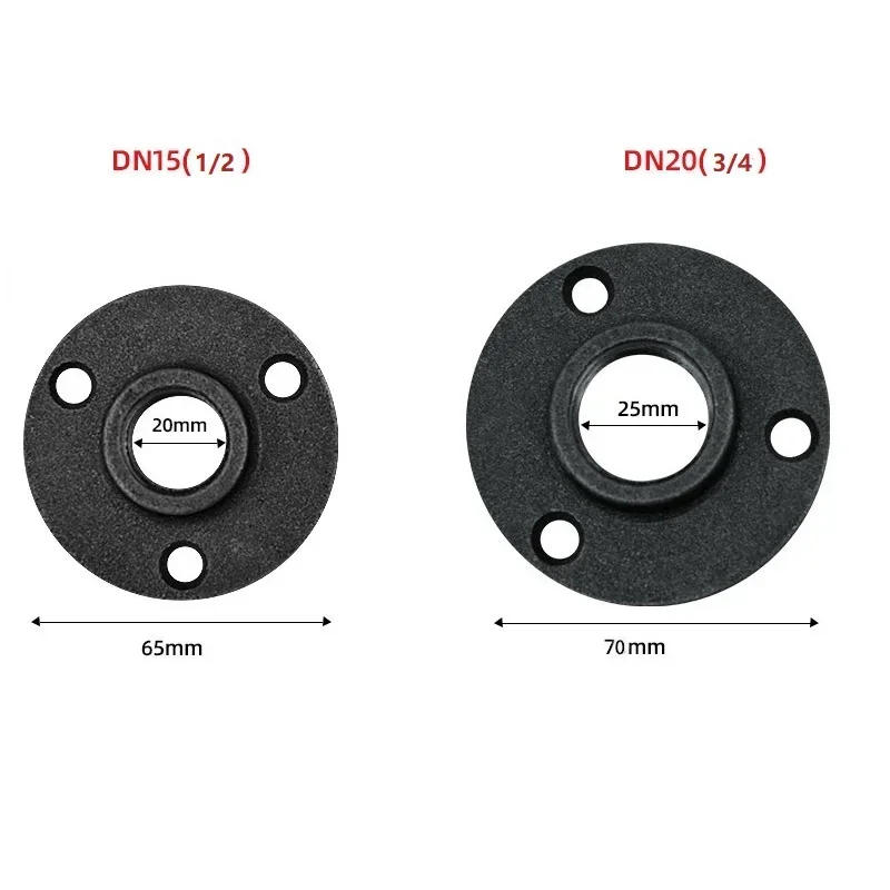 Description Picture 2 of item10pcs Iron Pipe Fittings Wall Mount Floor Antique DN15 Flange Piece Hardware Tool Cast Iron Flanges Gietijzeren Buisleidingen