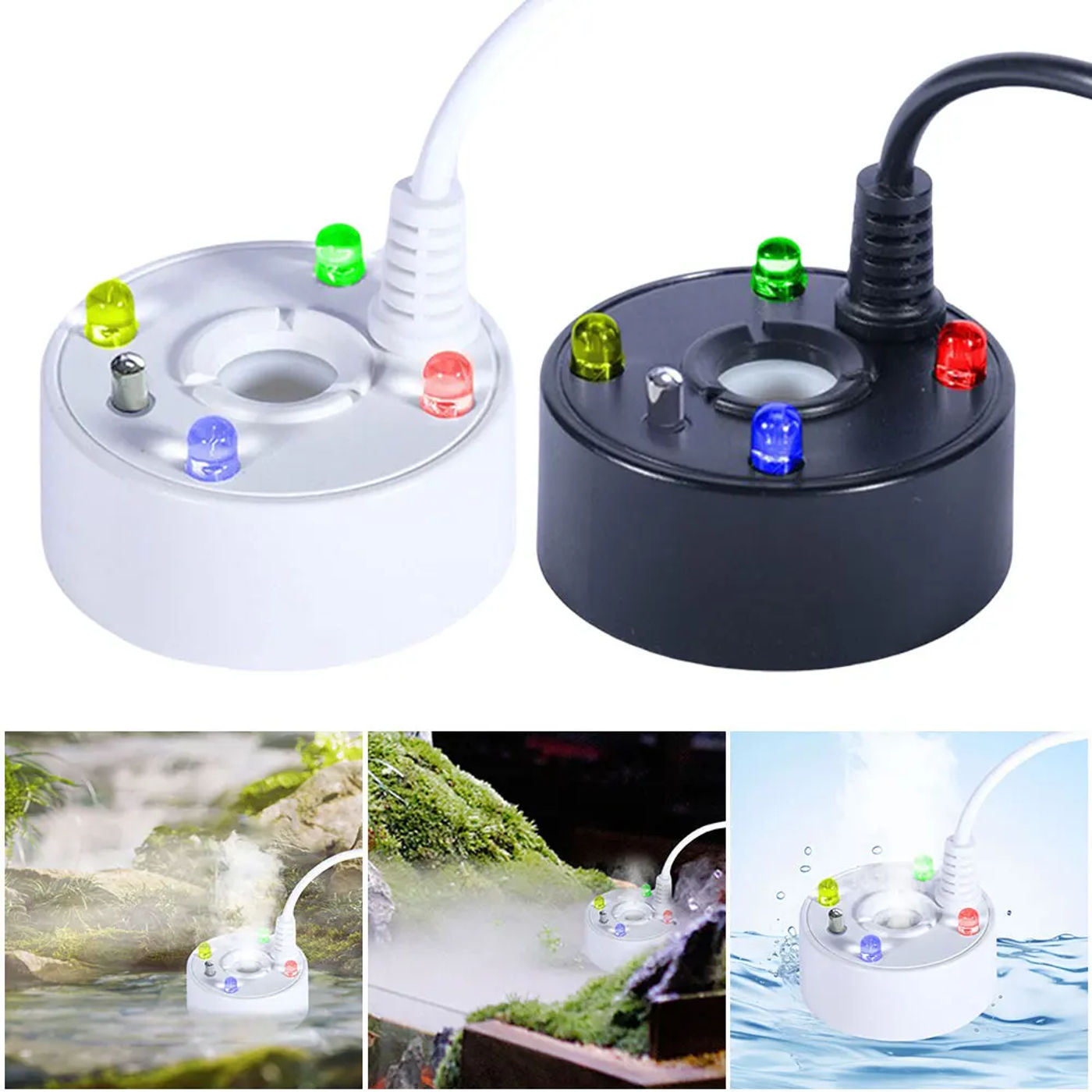 Description Picture 4 of itemUSB Fogger With 4 LED Colorful Lights Water Fountain Pond Fog Machine Atomizer Air Humidifier for Halloween Party Decorations