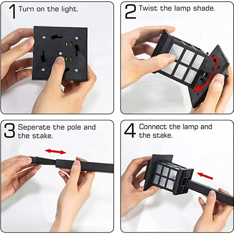 Description Picture 2 of itemled light Outdoor Solar Lamp Pathway Lights solar panel Waterproof for Garden Landscape Yard Patio Driveway Lighting