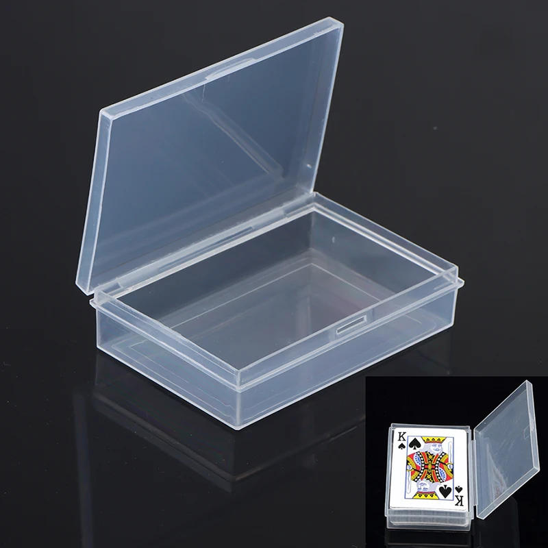 Description Picture 2 of itemEmpty Playing Cards Container Rectangle Plastic Box Transparent Poker Game Card Storage Case Packing For Board Games