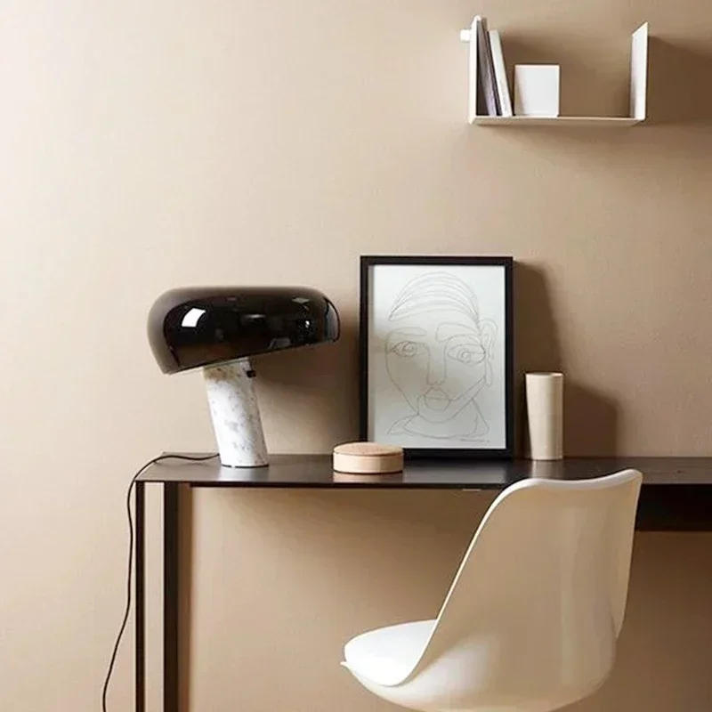 Description Picture 3 of itemMushroon Marble Table Lamp Kid Study LED Desk Light Household Bedside Living Bedroom Black Night Decorative Book Reading Light