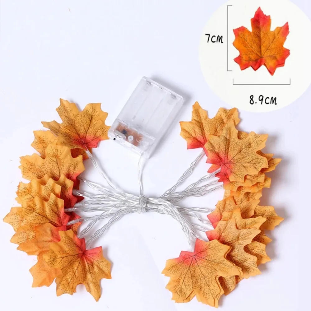 Description Picture 3 of item2/3/6M Christmas Decoration Artificial Maple Leaf Leaves LED Light String Lantern Garland Home Party DIY Deco Halloween New Yea