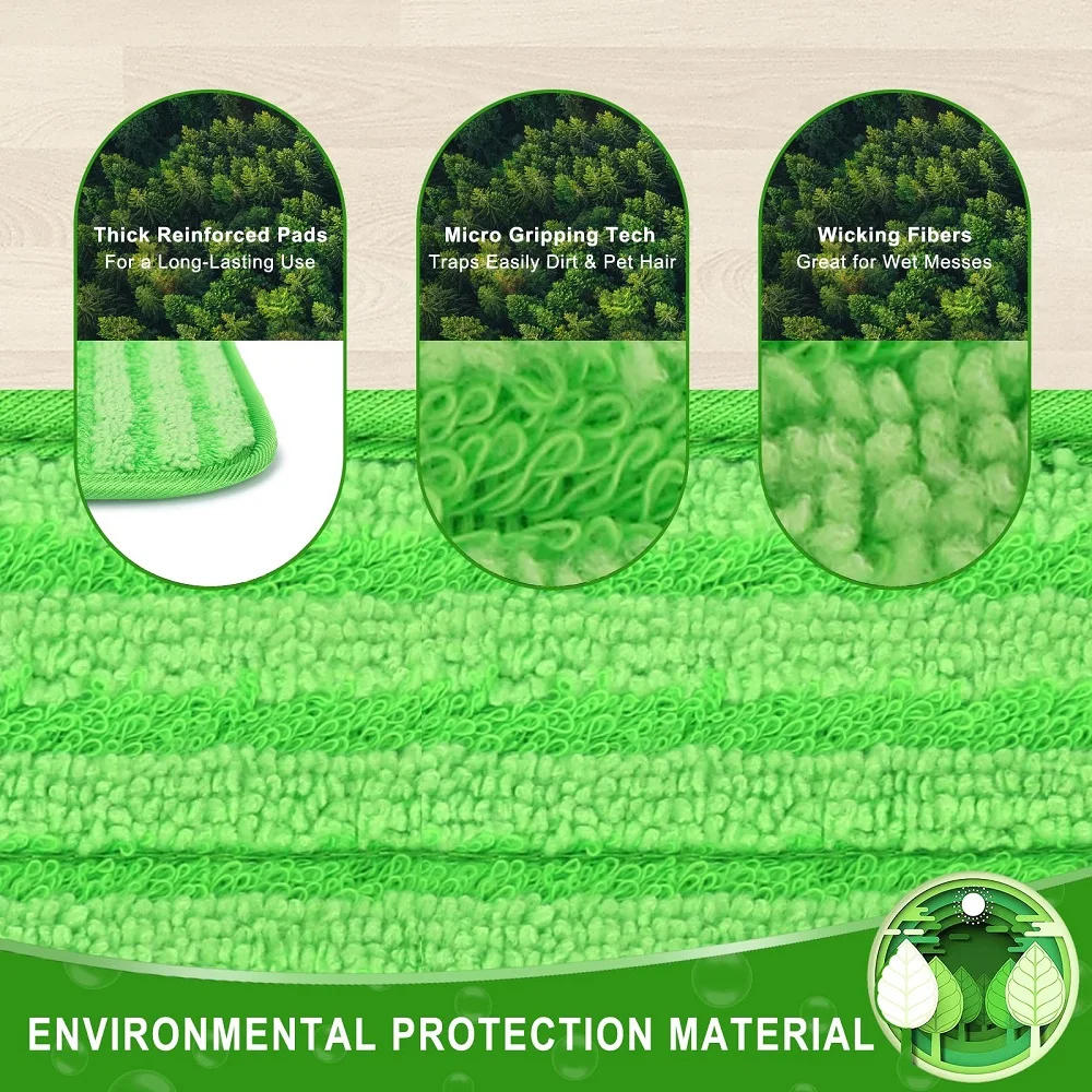 Description Picture 2 of itemReusable Floor Mop Pads for Swiffer, Wet Jet Flat Cloth, Washable, Easy to Replace, Wet and Dry, Microfibre, 1 Pc, 2 Pcs, 3Pcs