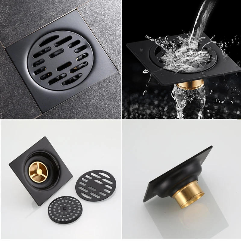 Description Picture 3 of itemOXG Brass Floor Drain Deodorizing Floor Drain Bathroom Accessories Drain Trap Shower Drain Cover Bathroom Sink Drain 10cm*10cm