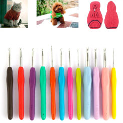 2.0-10mm Multicolor Ergonomic Handle DIY Aluminum Crochet Hook Weave Yarn Knitting Needles
