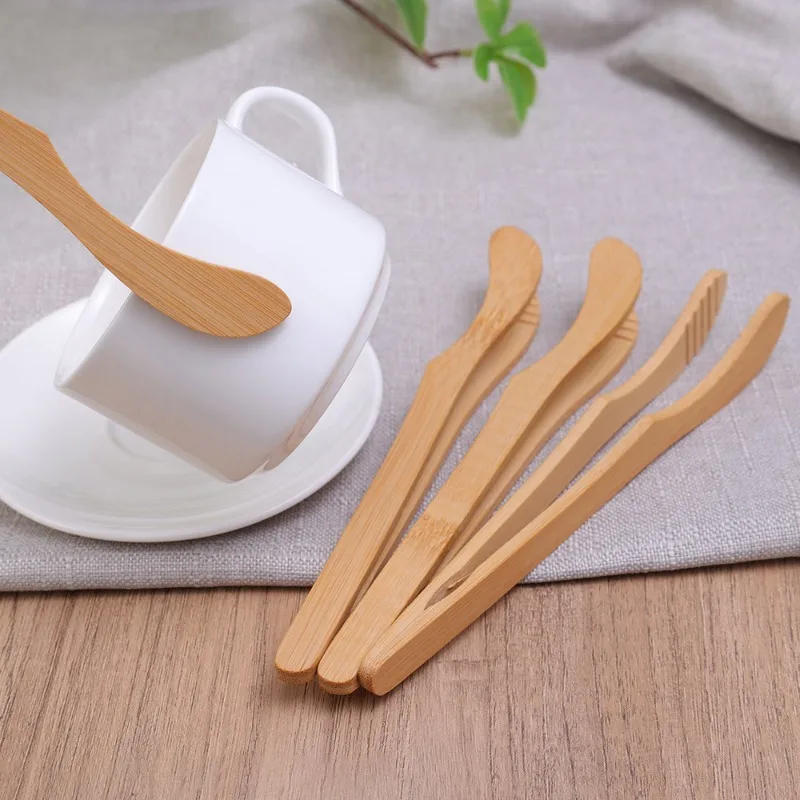 Description Picture 6 of item4/2pcs Wooden Tea Tweezer Bacon Tea Clip Tongs Bamboo Salad Food Toast Bend Clip Barbecue Clips Kitchen Accessories Teaware
