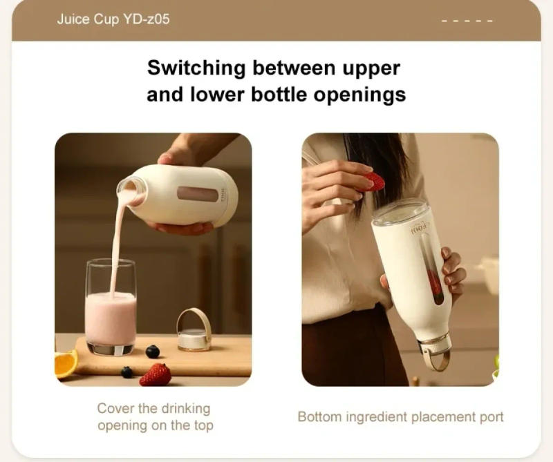 Description Picture 3 of item400ML Portable Multifunction Juicer USB Fast Rechargeable Mixer Fresh Fruit Grinder Electric Blender Cup Shakes Smoothie Maker