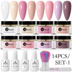 10/14PCS Dipping Nail Powder Set Nude Nails Glitter Dipping System Dip Nail Set Dust Nail Art Natural Dry No Lamp nail supplies