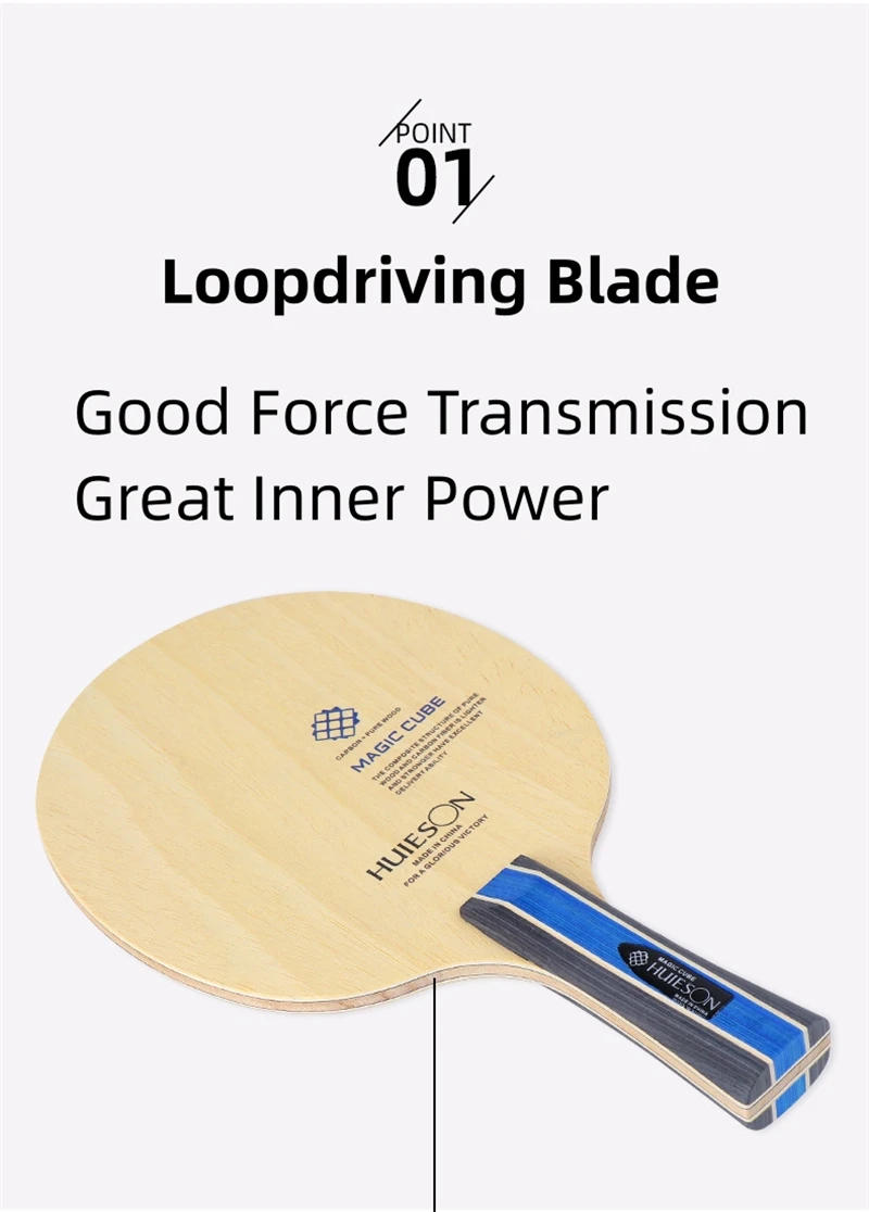 Description Picture 3 of itemHuieson Magic Cube Table Tennis Blade 5 Plywood+2 Ply Inner Carbon Fiber Ping Pong Paddle Racket DIY Accessories