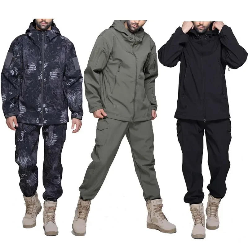 Description Picture 3 of itemCamouflage Hunting Jackets Soft Tactical Tops Man Waterproof Fleece Men Clothing Multicam Coat Windbreakers 5XL