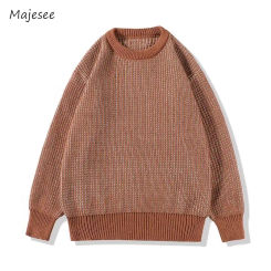 Sweaters Men Japanese Style Spring Autumn Vintage Baggy All-match Personality Slouchy Knitwear Streetwear Harajuku College Daily