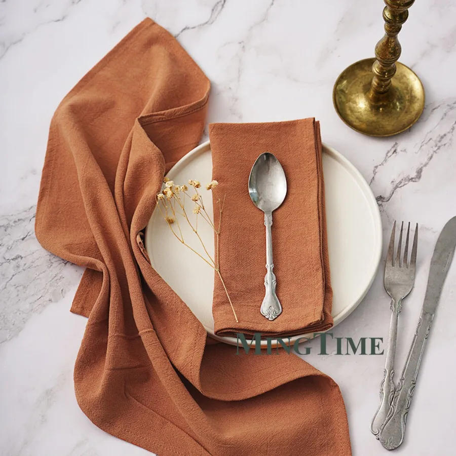 Description Picture 5 of itemNapkin 40X40CM Plain Washed Cotton Timeless Classic Tea Towel Dining Place Mats for Home Kitchen Dinner Wedding Settings Decor