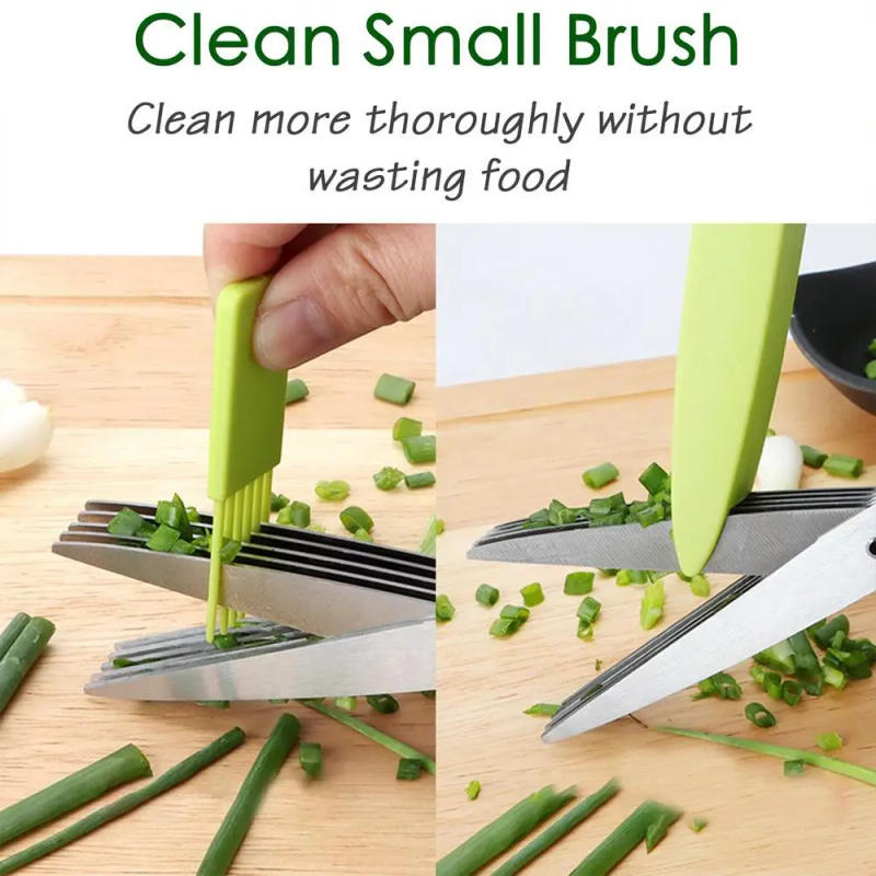 Description Picture 6 of itemMulti Layer Scissor Kitchen Shears 5 Blade Stainless Steel Scallion Cutter Laver Spices Herb Chive Cutter For Cutting Cilantro