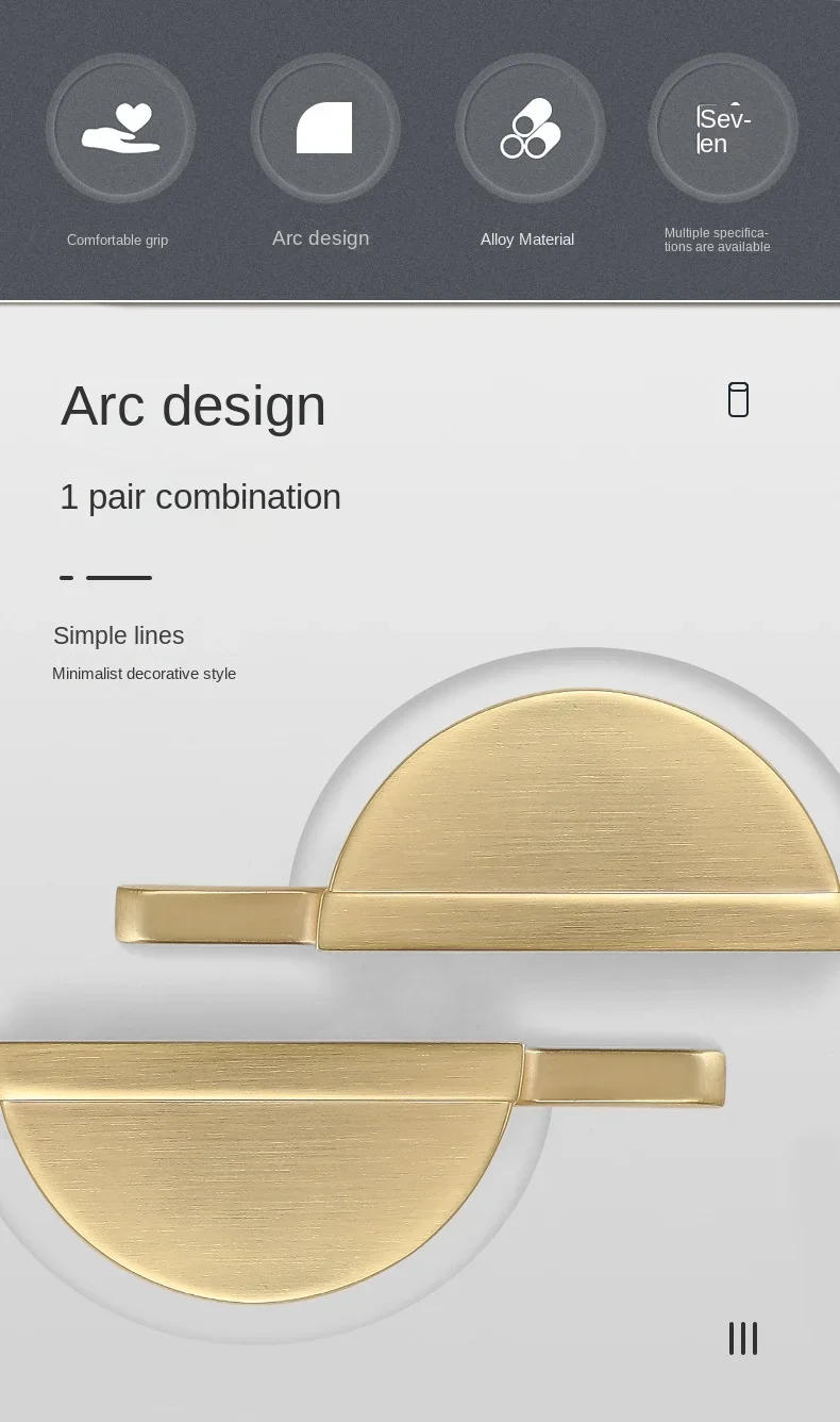 Description Picture 3 of itemNew Simple Cabinet Door Knobs Zinc Alloy Cupboard Handle Home Room Wardrobe Handles Furniture Door Pulls