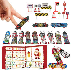 Christmas Advent Calendar Finger Skateboard Toys Set 24 Days Countdown Calendar Mini Skateboard Surprise Blind Box For Kids