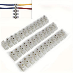 2Pcs 12 Way Barrier Screw Terminal Block Wire Connector Strip