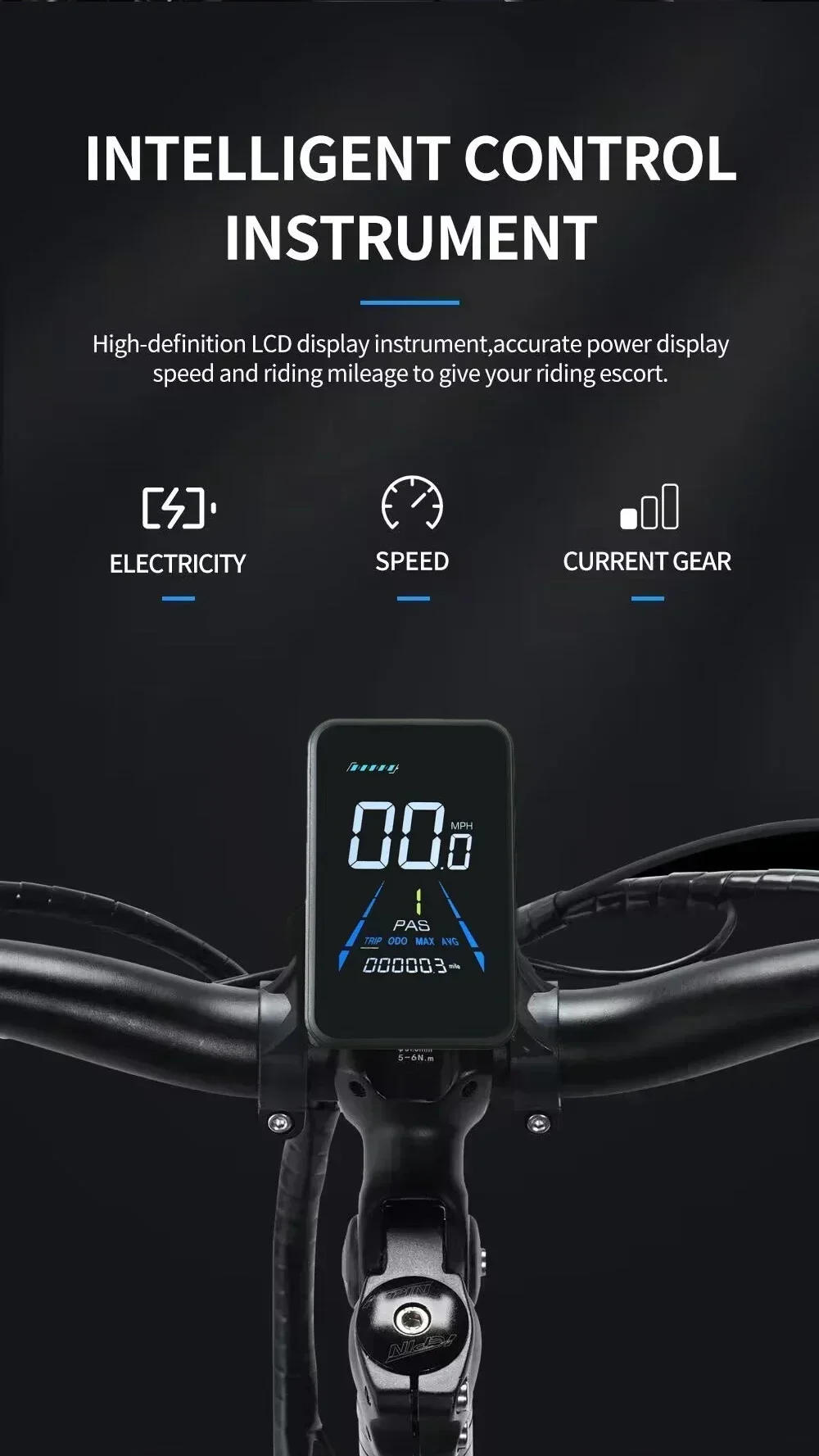 Description Picture 5 of itemElectric Bicycle New H20 Pro Mountain 2000W 48V 23AH Powerful Dual motor Snow  Electric Bike 20inch*4.0 Fat Tyre Foldable Ebike