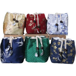 Tea Ceremony Utensils Cloth Bag, Travel Tea Set Storage Bag, Teacup Teapot Packing, Fabric Drawstring Bag