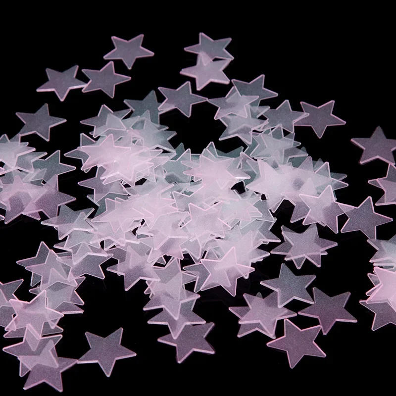 Description Picture 6 of item100pcs/set  Pvc Stars Glow Stickers Luminous in Dark Night Wall Art 3D Home Decals for Kids Room Ceiling Switch Decoration