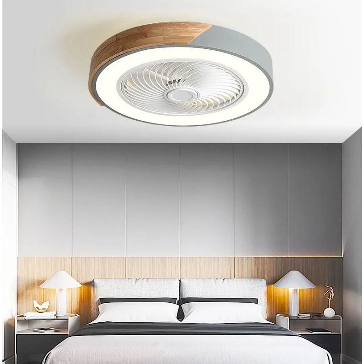 Description Picture 5 of itemSmart Ceiling Fans With Light For Living Room Dining Room Blades Reversible 6 Speeds 52CM Fans Lighting 36W Low Floor