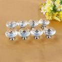 8Pcs/Sets 40mm Crystal Glass Door Knobs Drawer Cabinet Furniture Kitchen Handle Door Hardware