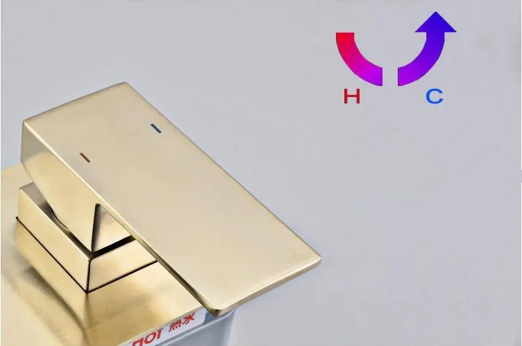 Description Picture 6 of itemBrushed Gold Concealed Bathroom Sink Faucet In-Wall Basin Spout Mixer Tap Set Combination Blanoir Solid Brass tap