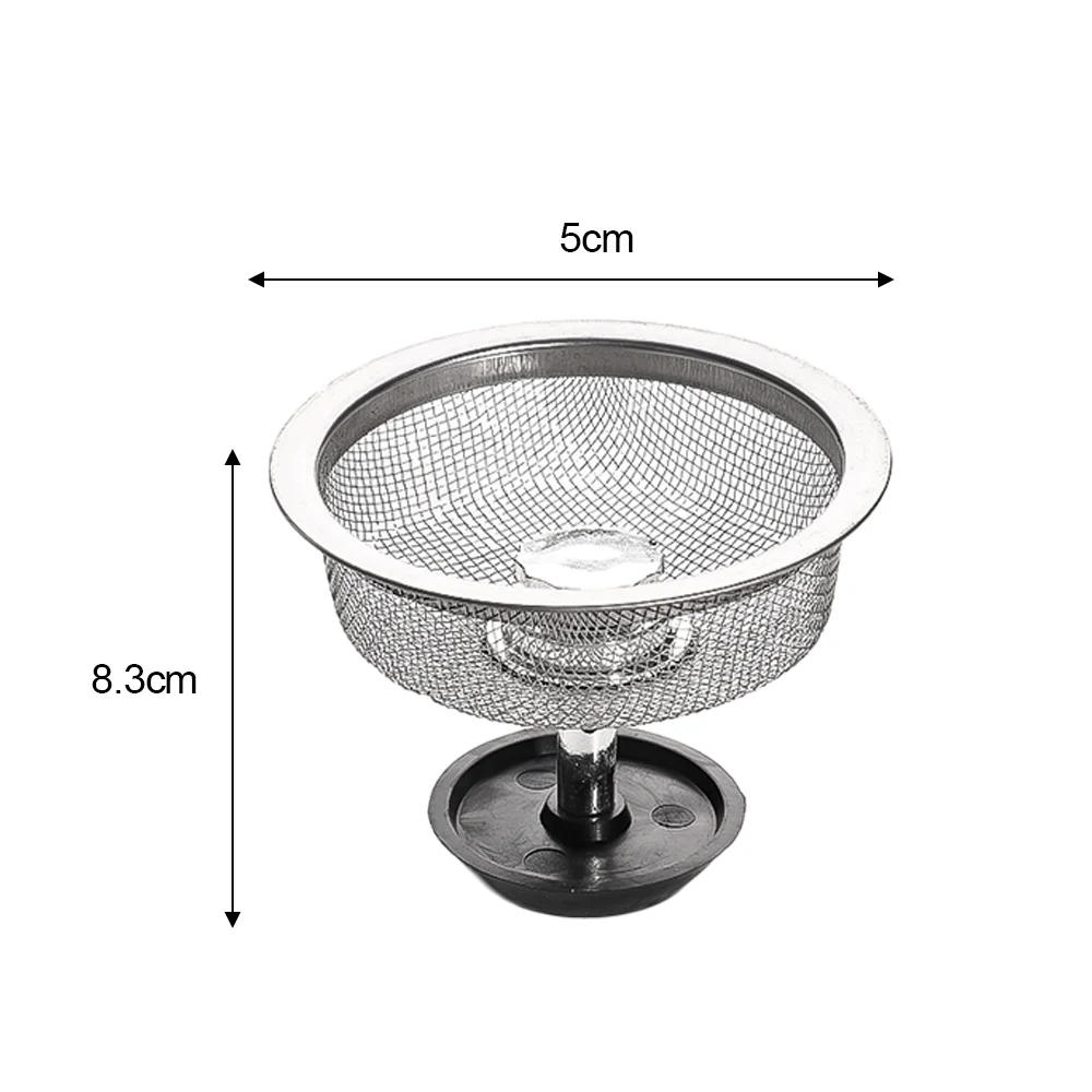 Description Picture 6 of itemKitchen Sink Strainer with Handle & Stopper Replacement Sink Drain Basket Stainless Steel Mesh Filter Strainers Waste Hole Trap