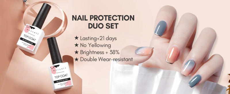 Description Picture 4 of item2 PCS Top Coat Kit, MAKARTT Soak Off Nail Gel No Wipe Top Coat 10ml for UV LED Gels Polish Nails Extension Gel 3D sculpting Gel