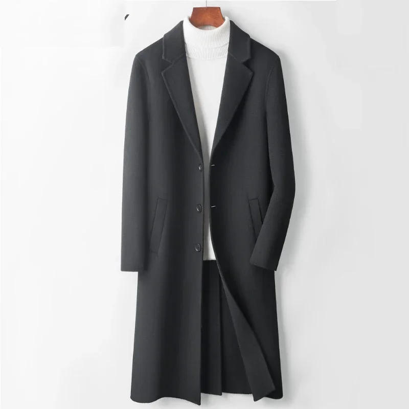 Description Picture 3 of itemMid Length Men's Knee Length Fitted Business Coat for Autumn and Winter Coats