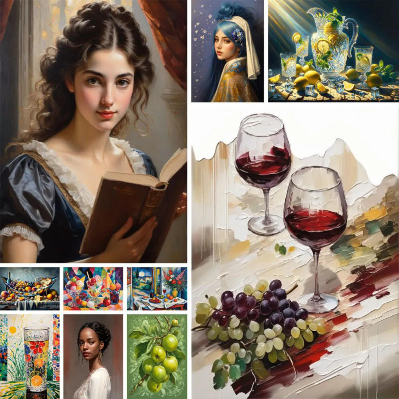 Description Picture 2 of itemStill Life Girl Paint By Numbers Canvas Diamond Painting On Clearance Craft Kits For Adults Bedroom Decoration Child's Gift HOT