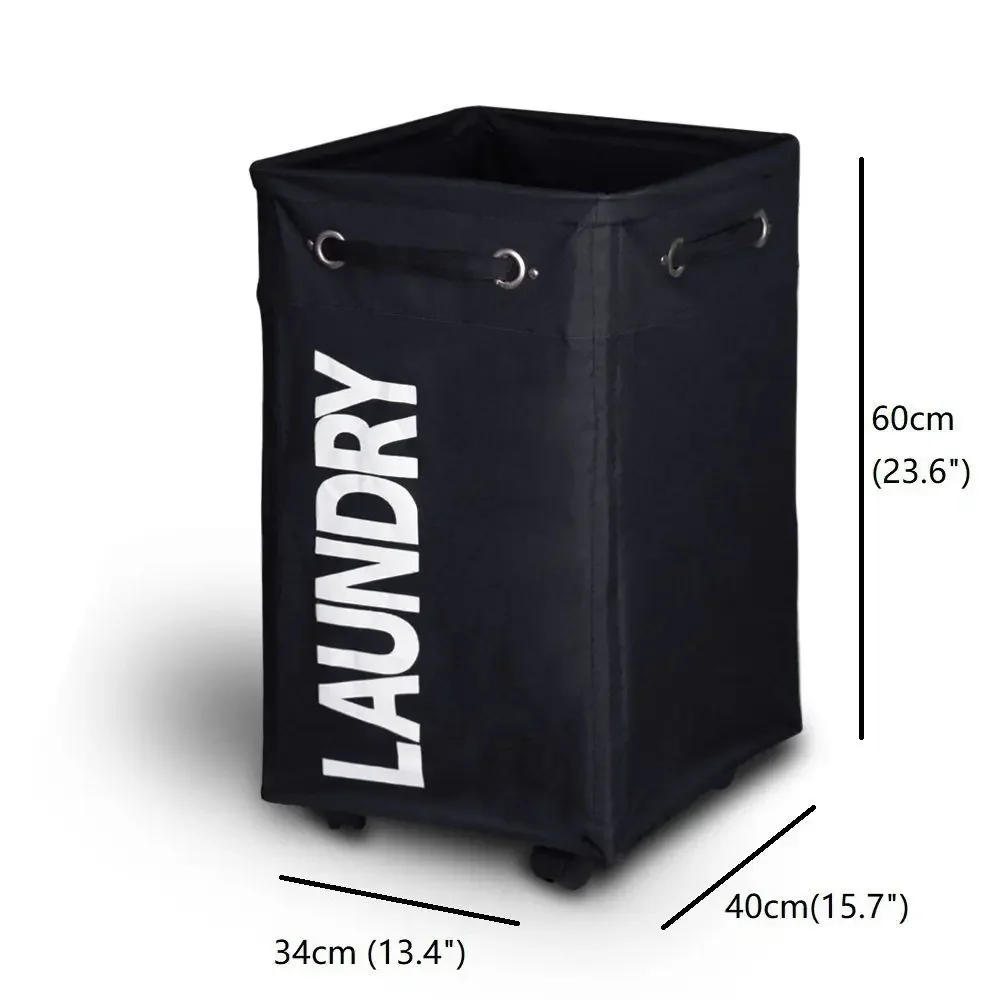 Description Picture 2 of itemRolling Laundry Hamper with wheels Waterproof and Collapsible Laundry Baskets  For Clothes Toys Clothes Basket with Mesh Cover