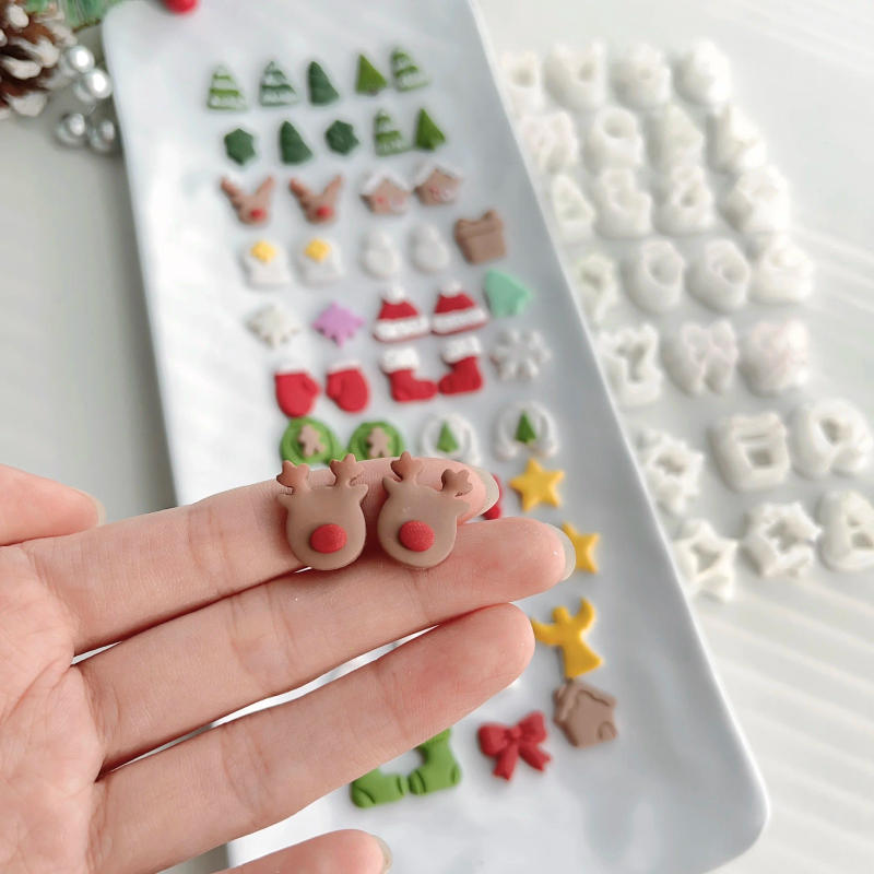 Description Picture 3 of itemChristmas series molds/Santa Claus/Christmas trees/clay molds DIY earrings making clay cutting molds soft clay tools