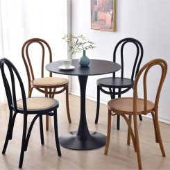 Dining Chairs Vintage Solid Wood Chairs Household Braided Back Chairs Dining Room Study Furniture