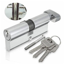 Thumb Turn Cylinder With 3 Keys Anti-rust Single Open Lock Cylinde Home Security Gate Door Lock Keys Kit Tool Parts