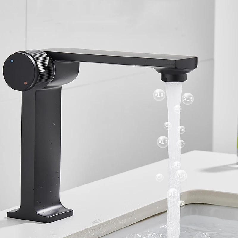 Description Picture 5 of itemModern Hot and Cold Water Mixer Taps Black Gold Bathroom Sink Basin Faucet Chrome Bathroom Accessories Deck Mounted Basin Tap