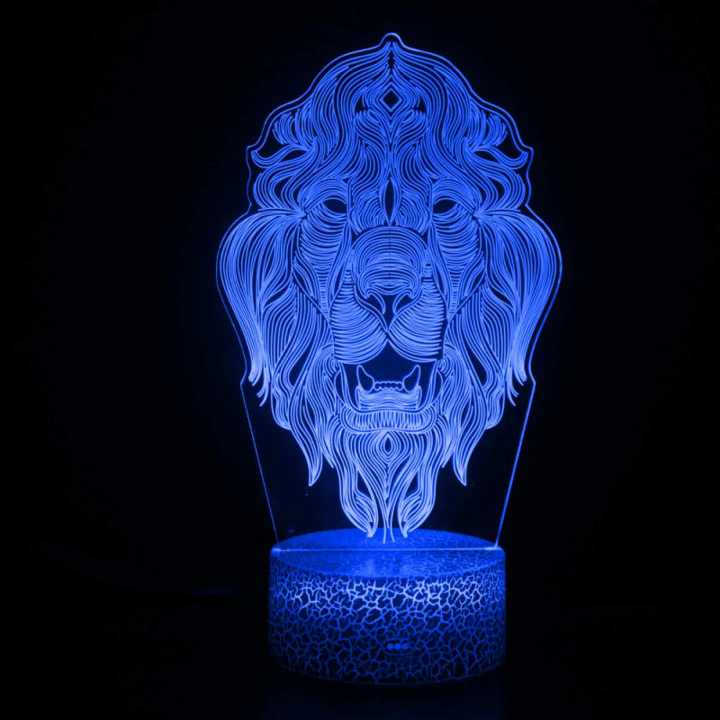 Description Picture 6 of itemNighdn Lion 3D Lamp Illusion LED Night Light for KIds Room Colorful Acrylic Nightlights Birthday Christmas Gift for Boys Girls