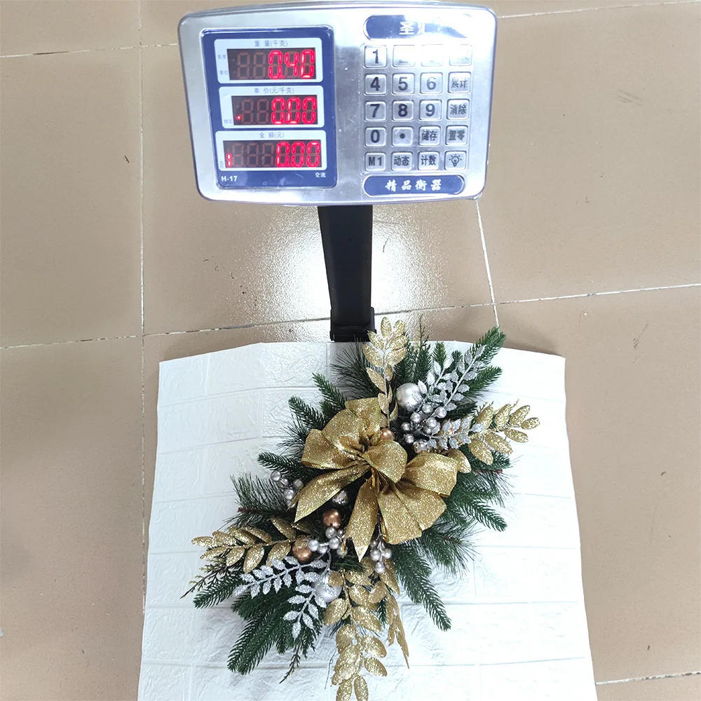 Description Picture 4 of itemChristmas Stair Bow Hanging New Year Hanging Stairs Garland Wall Hanging Artificial Plants Home Xmas Tree Wall Hanging Decor