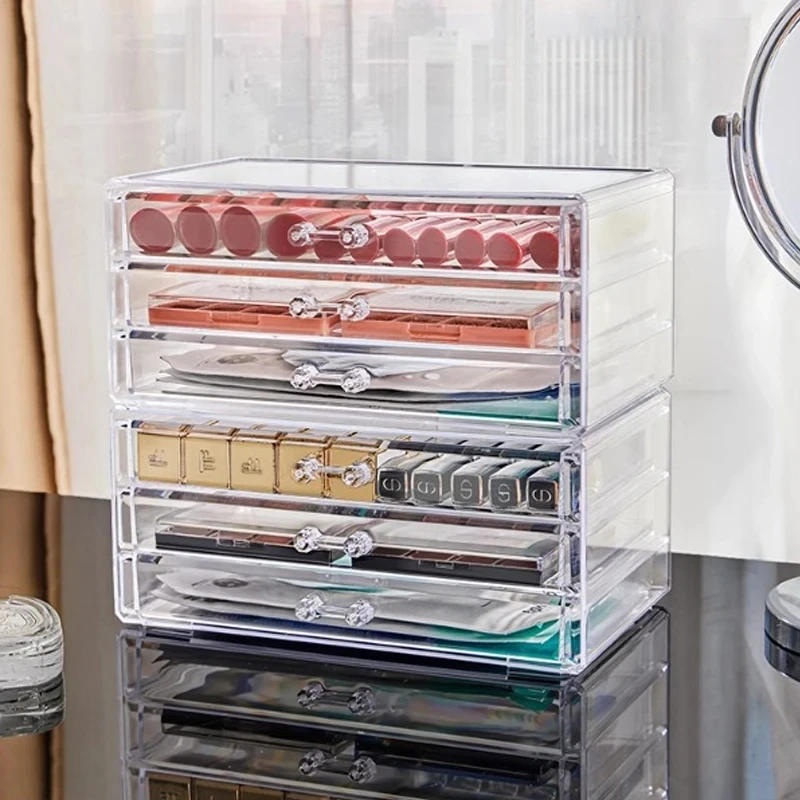 Description Picture 2 of itemClear Acrylic Multi-layer Drawer Storage Box Cosmetics Makeup Organizer Beauty Tools Jewelry Mask Box Desktop Decoration
