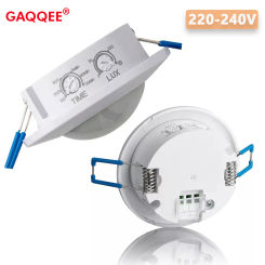 AC 220V-240V Human Body Infrared Sensor Switch 500-1200W LED Detector Smart Switches 3-200lux Adjustable Projection Light Sensor